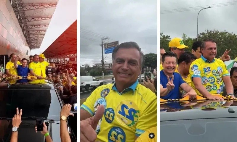 Bolsonaro critica PT e pede voto para Ramalho em comício em Vila Velha