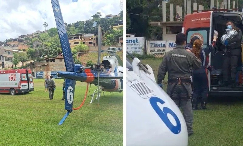 Criança de um ano é socorrida de helicóptero após sofrer queimaduras no Sul do ES