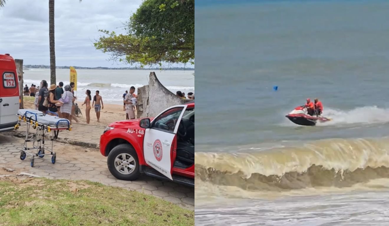 Onze banhistas são arrastados por correnteza e resgatados em Guarapari