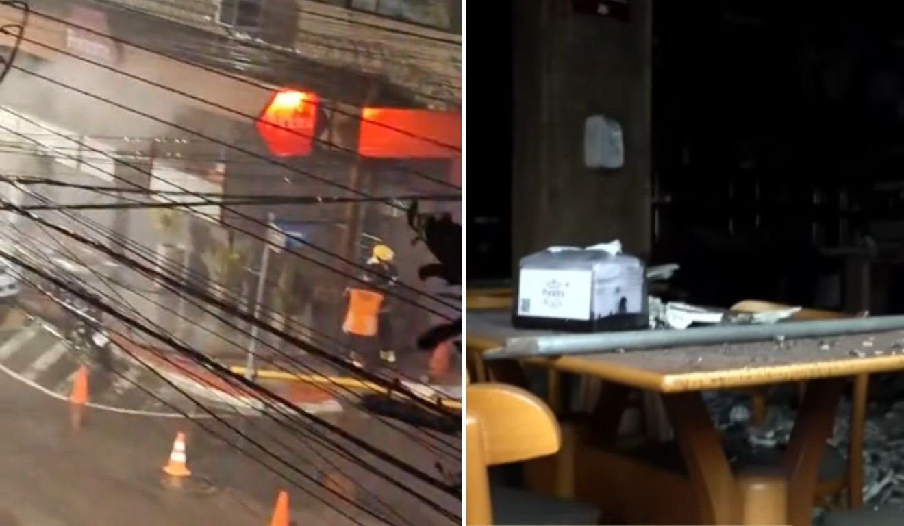 Incêndio destrói churrascaria em Vila Velha e moradores ficam sem energia elétrica
