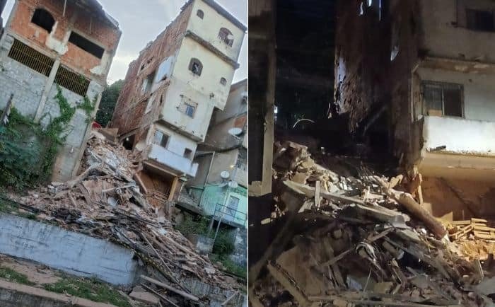 Prédio desaba durante a madrugada em Vila Velha e imóveis vizinhos são evacuados