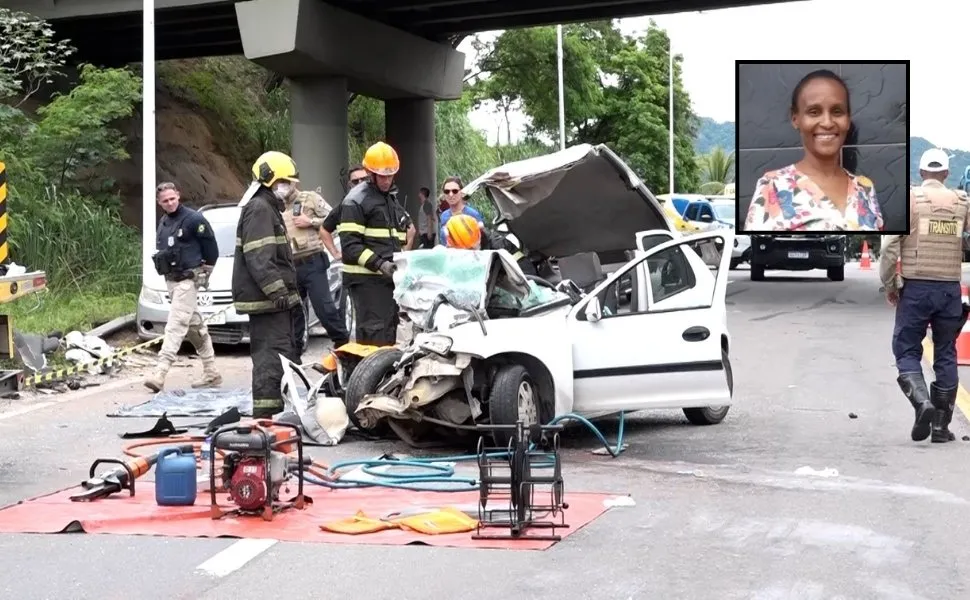 Mulher morre em acidente envolvendo três veículos na Serra