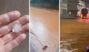 Chuva forte com granizo derruba árvores e provoca transtornos em cidades do ES