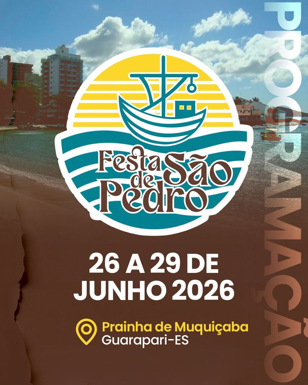 Festa de São Pedro celebra fé, tradição e cultura entre os dias 26 e 29 de junho em Guarapari