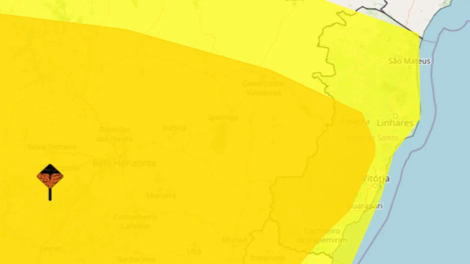 ES recebe alerta de tempestades com granizo e ventos de até 100 km/h