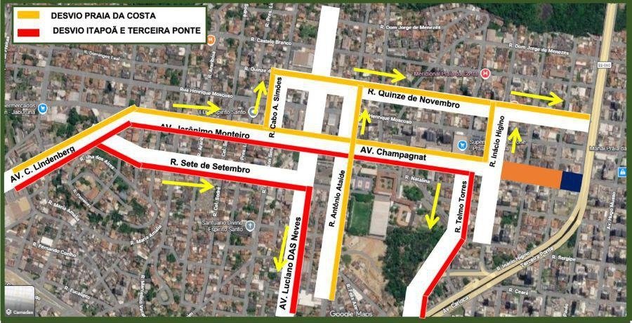 Ponte da Av. Champagnat vai ser demolida e trânsito muda terça-feira em Vila Velha
