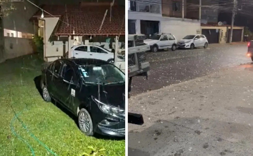Chuva de granizo atinge cidades do Norte e do Noroeste do ES e assusta moradores