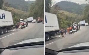 Motociclista morre em acidente com caminhão na BR-262 em Domingos Martins