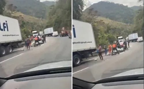 Motociclista morre em acidente com caminhão na BR-262 em Domingos Martins