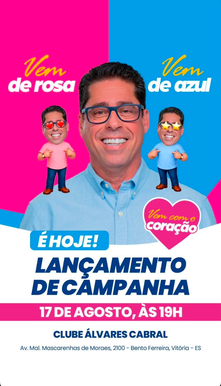Marcelo Santos lança oficialmente campanha nesta segunda (17) em Vitória