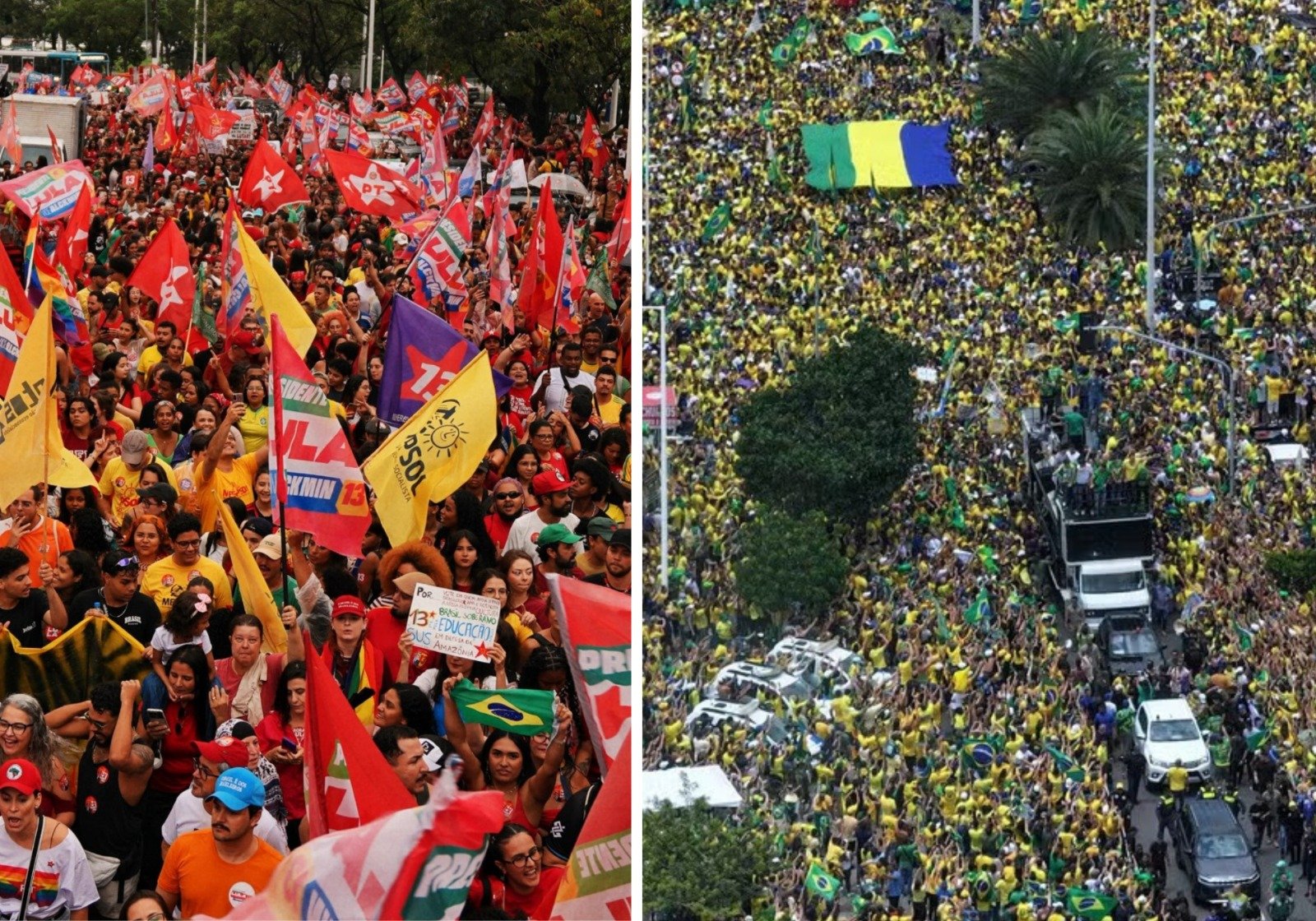 Apoiadores de Flávio Bolsonaro e Lula fazem atos em diversas cidades do ES
